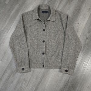 Abercrombie Wool-Blend Gray Button-Up Shirt Jacket Large